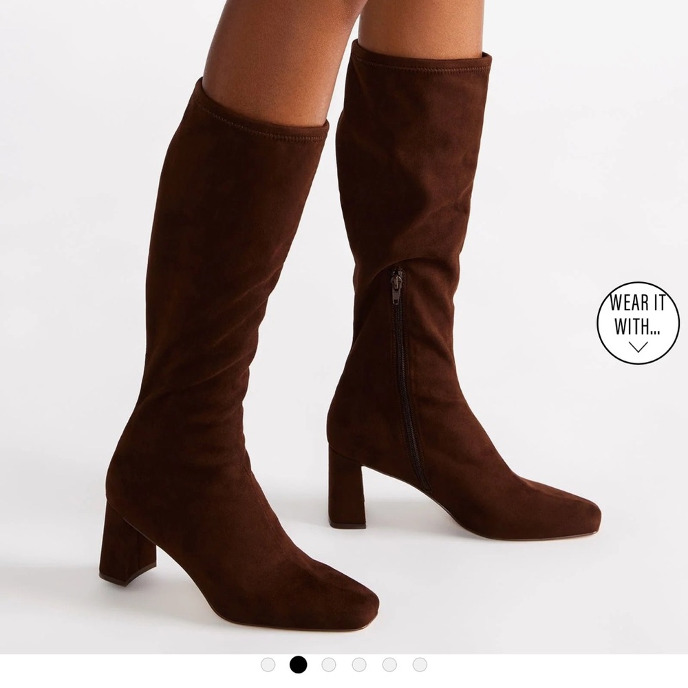 Steve Madden Holly Brown Suede Knee High Boots with Zipper Size 7